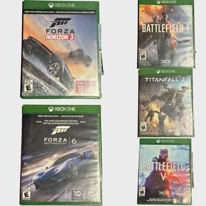 XBOX ONE Video Game Lot of 5!! Forza Horizon/Motorsport Titanfall & Battlefield